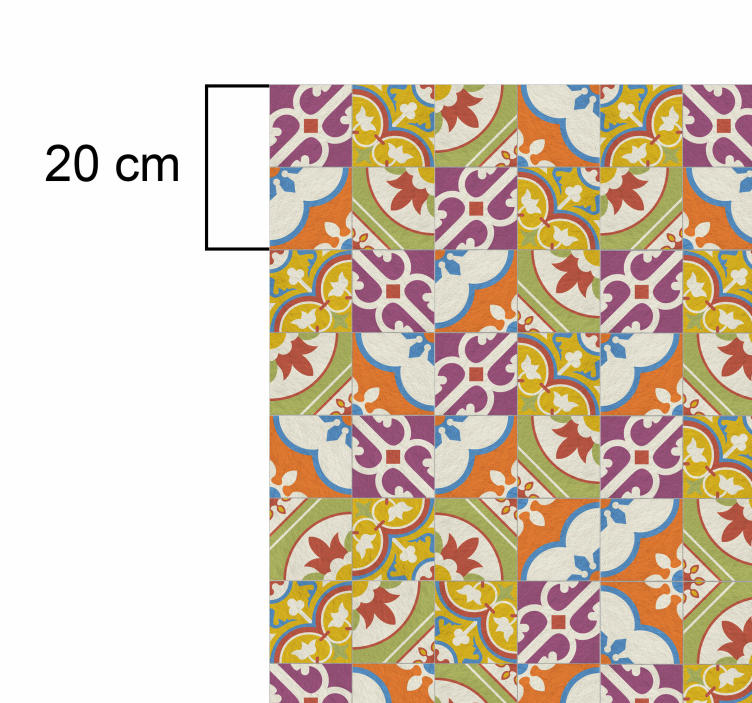 Alfombra de vinilo vintage patrón de azulejos ornamentales - TenVinilo