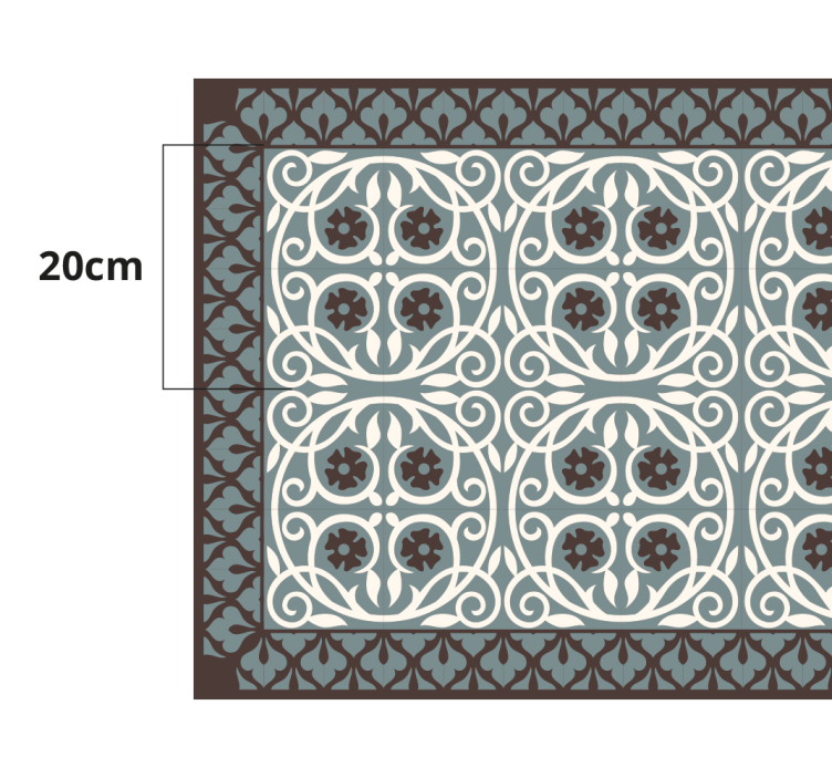 Alfombra vinílica baño arreglo de elementos florales - TenVinilo