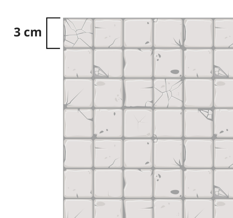 Alfombra vinílica hidráulica baldosas gris claro envejecido - TenVinilo