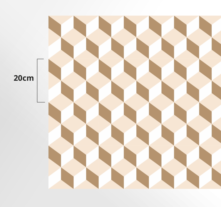 Alfombra vinílica cocina patrón de panal cúbico - TenVinilo