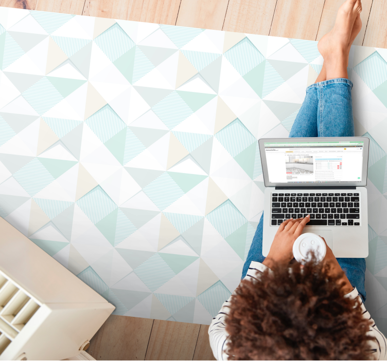 Alfombra de vinilo con superposición de patrón geométrico - TenVinilo