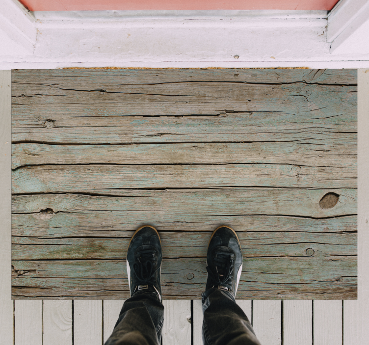 Alfombra vinílica efecto madera contaminada - TenVinilo