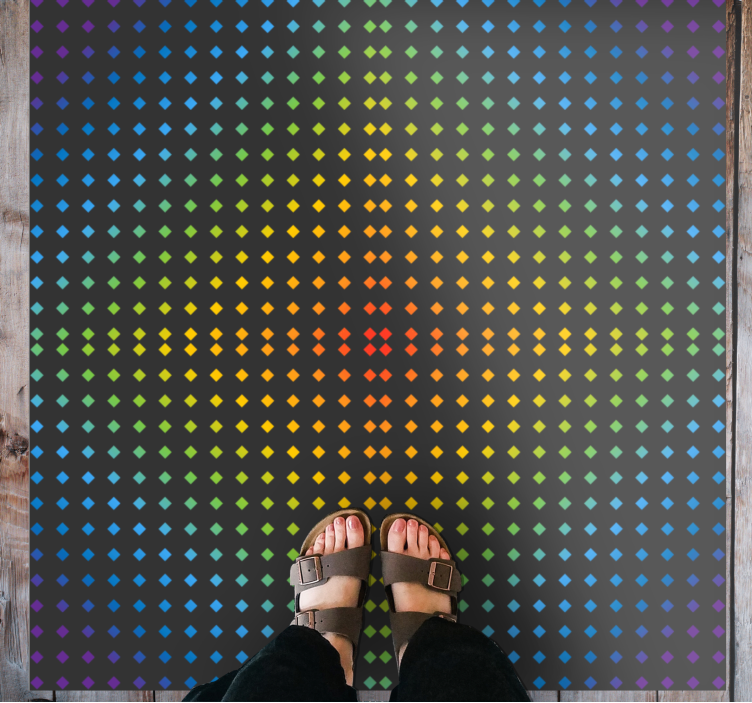 Alfombras vinílicas juvenils diseño de diamante arcoíris - TenVinilo