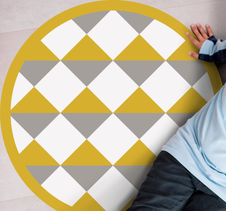 Alfombra de vinilo geométrica círculo con patrón de diamante - TenVinilo