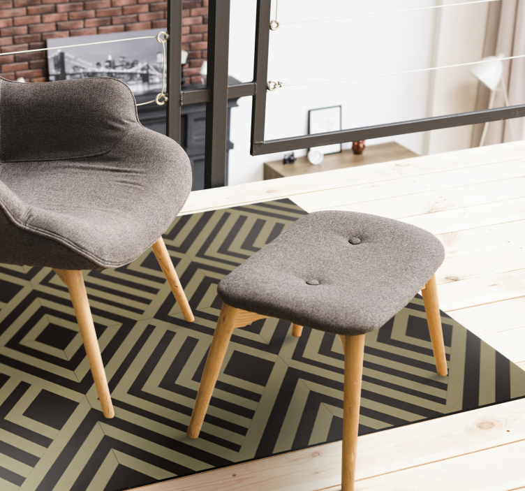 Afombra vinílica geométrica de diamante negro - TenVinilo