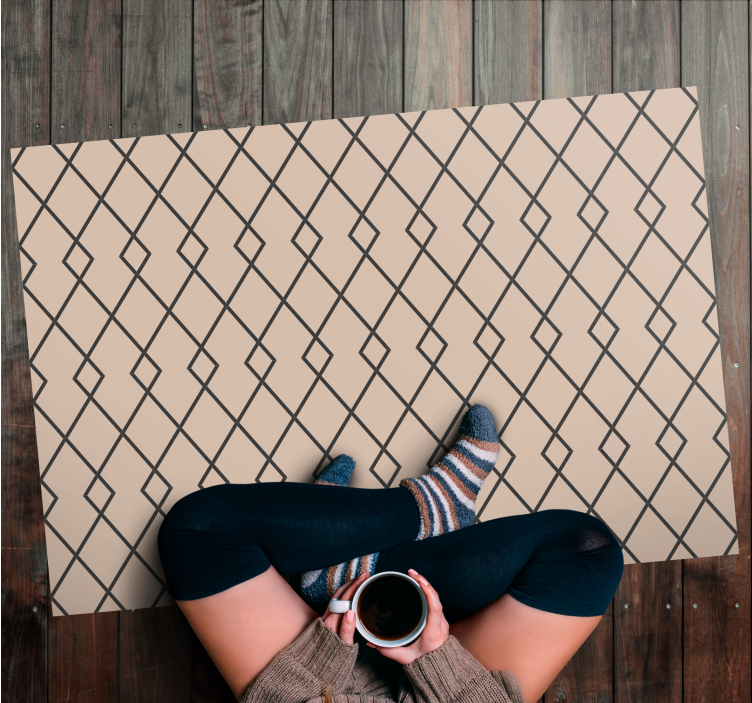 Alfombra de vinilo geométrica elegante motivo de diamante - TenVinilo