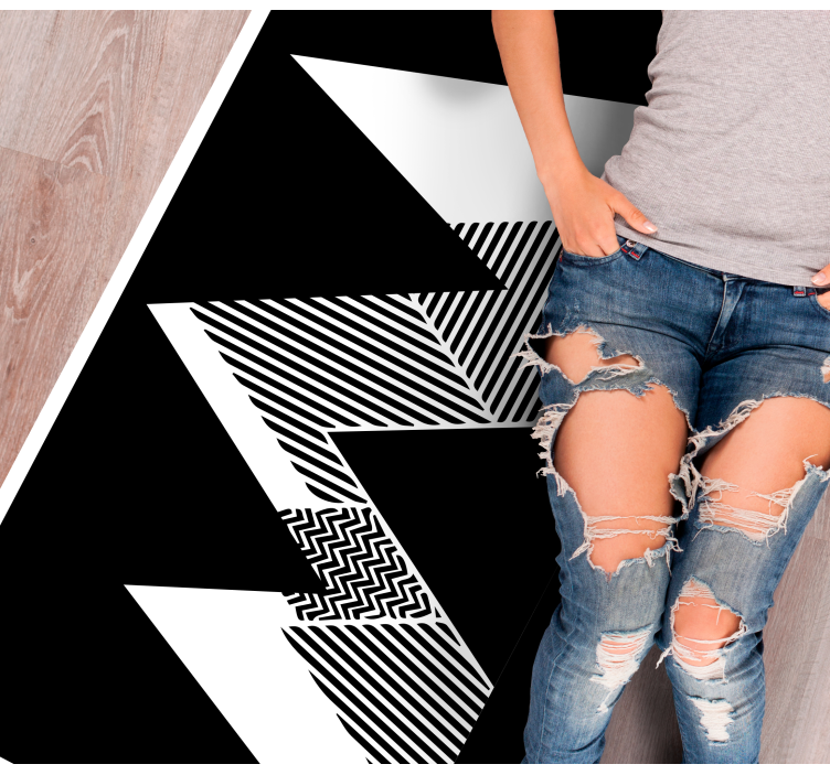 Alfombra de vinilo geométrica elegante patrón en zigzag - TenVinilo