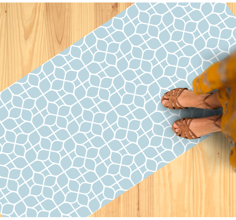 Alfombra de vinilo geométrica elementos blancos y grises - TenVinilo