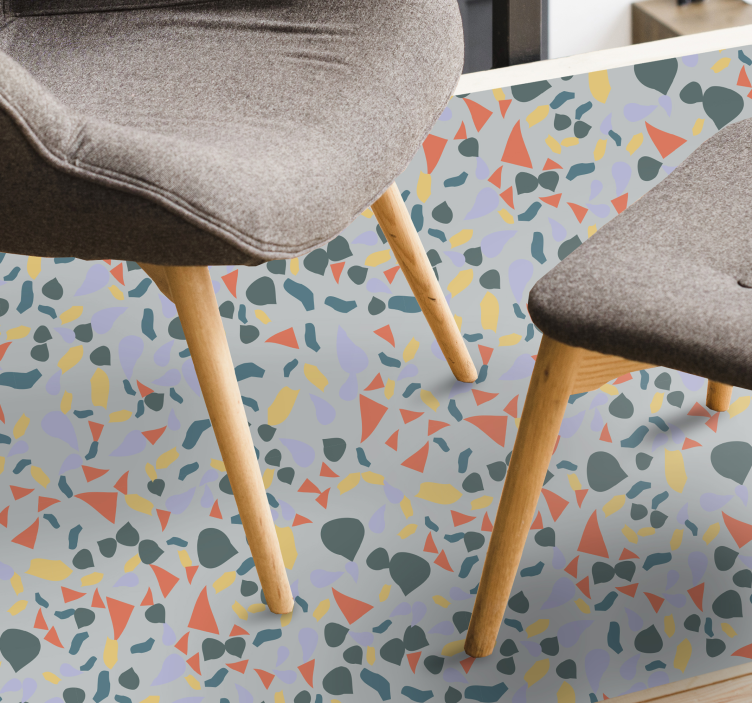 Alfombra vinílica efecto mármol formas abstractas vibrantes - TenVinilo