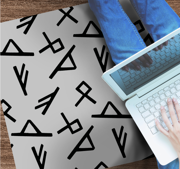 Alfombra de vinilo geométrica formas negras elegantes - TenVinilo