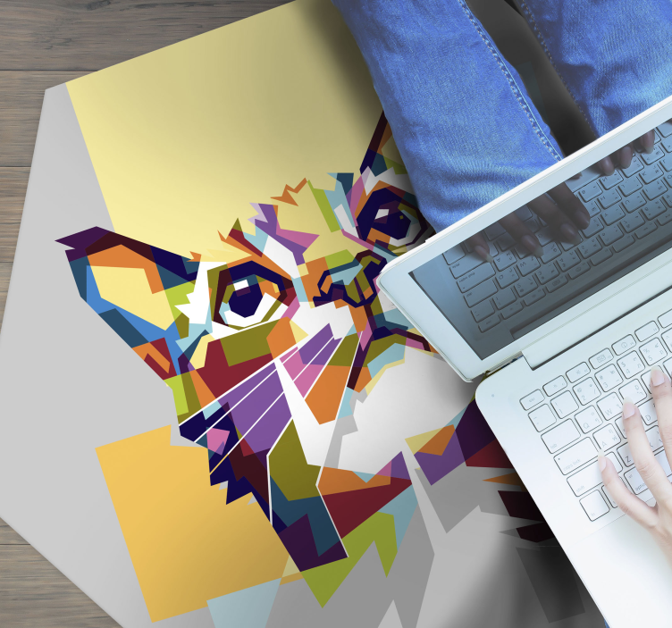 Alfombra de vinilo geométrica gato geométrico - TenVinilo