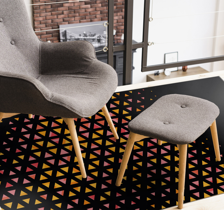 Alfombra de vinilo geométrica gradiente triangular - TenVinilo