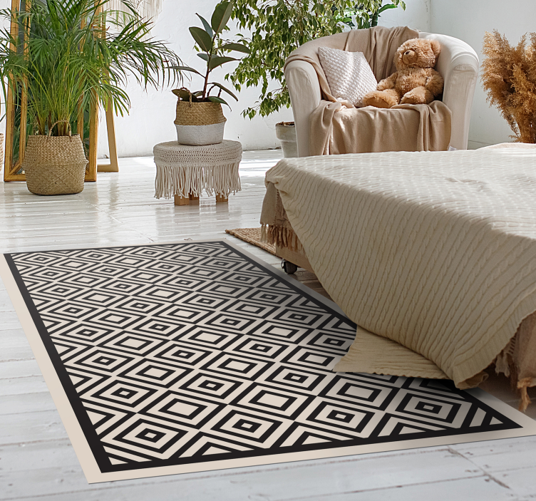 Alfombra de vinilo geométrica juego de patrones de diamantes - TenVinilo