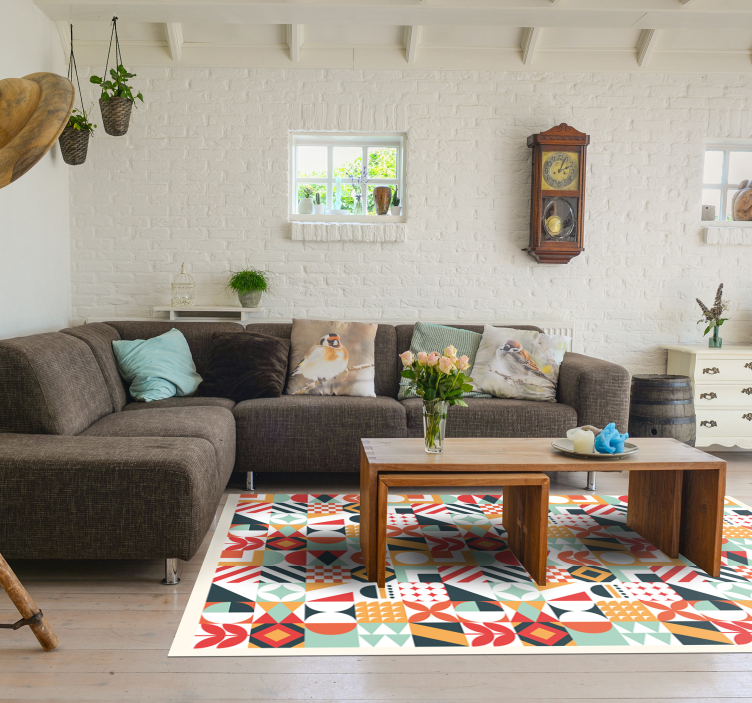 Alfombra de vinilo geométrica mosaico simétrico - TenVinilo