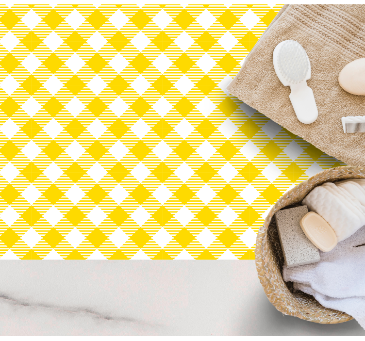 Alfombra vinílica rayas motivo de diamante amarillo - TenVinilo