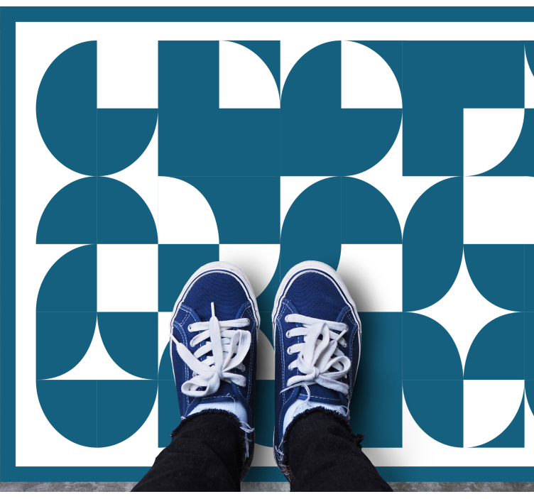 Alfombra de vinilo geométrica motivo abstracto azul - TenVinilo