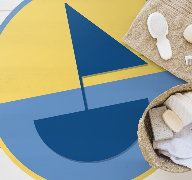 Alfombra de vinilo geométrica motivo geométrico de velero - TenVinilo