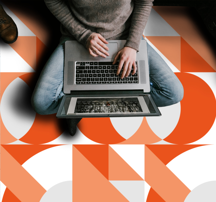 Alfombra de vinilo geométrica motivo geométrico retro - TenVinilo