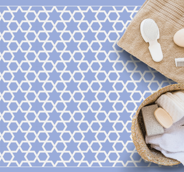 Alfombra de vinilo geométrica motivo estrellado hexagonal - TenVinilo