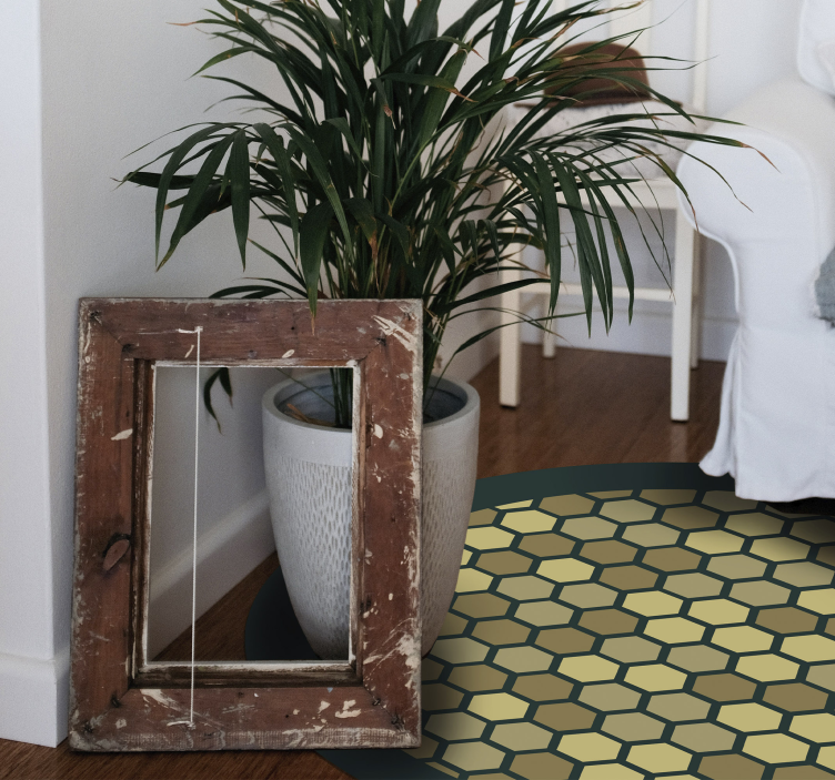 Alfombra de vinilo geométrica panal geométrico - TenVinilo