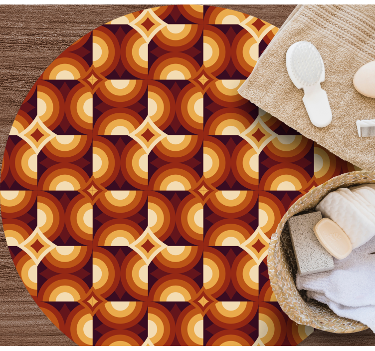 Alfombra de vinilo geométrica patrón de círculo vibrante - TenVinilo