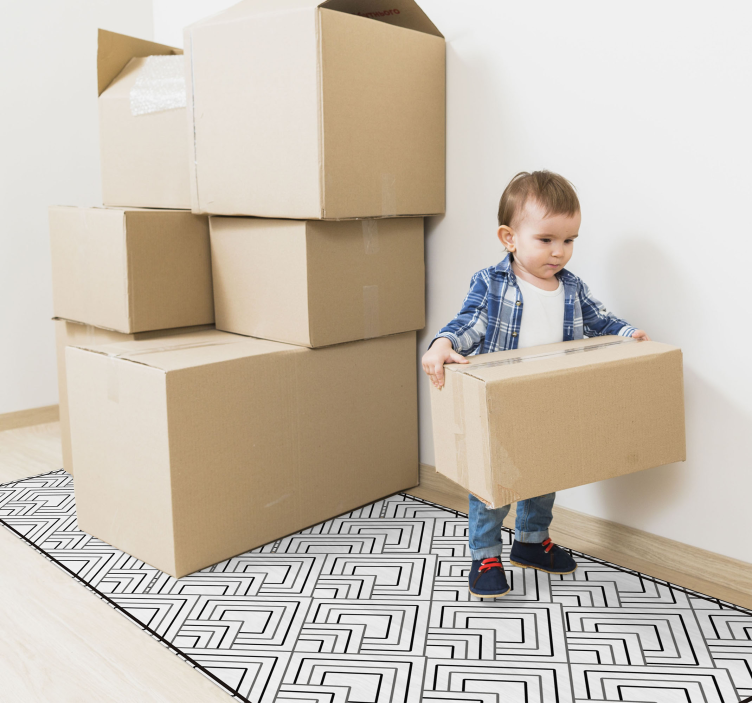 Alfombra de vinilo geométrica patrón de laberinto geométrico - TenVinilo