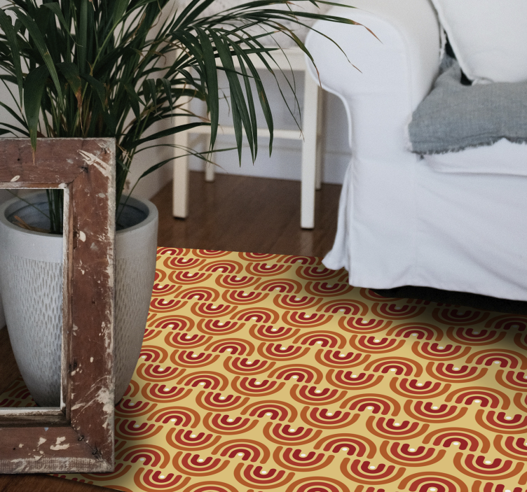 Alfombra de vinilo geométrica patrón de ondas de colores - TenVinilo