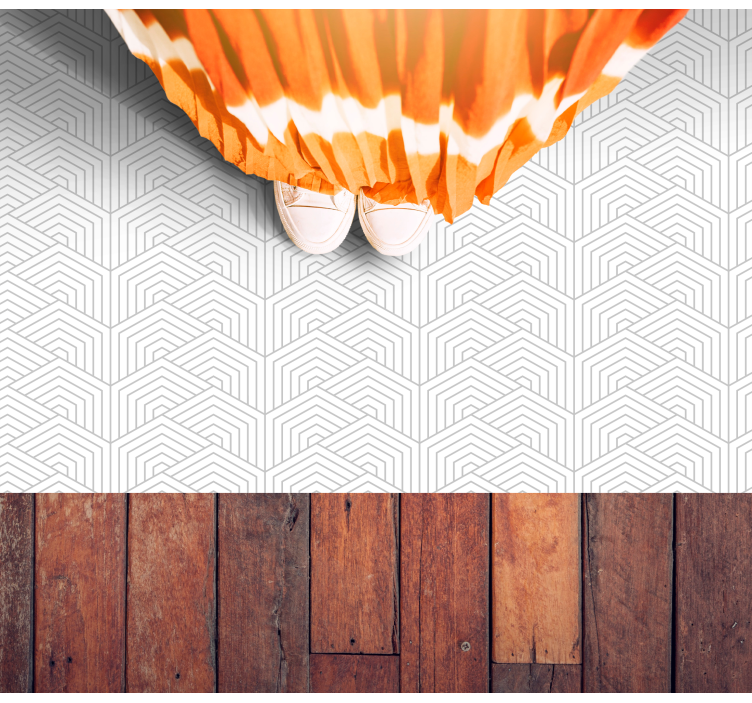 Alfombra de vinilo geométrica patrón hexagonal gris - TenVinilo