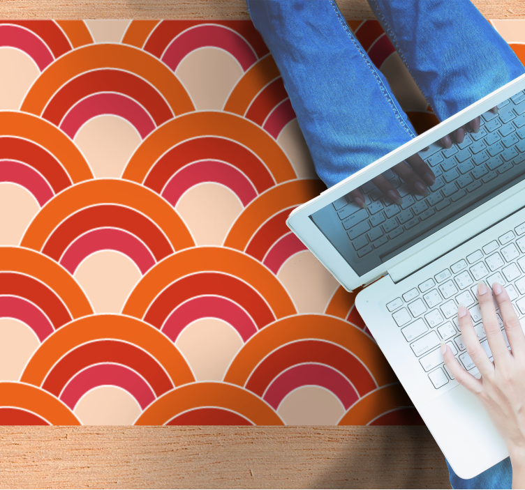 Alfombra de vinilo geométrica patrones arqueados coloridos - TenVinilo