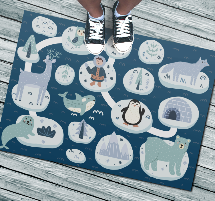 Alfombra de vinilo infantil aventura ártica - TenVinilo