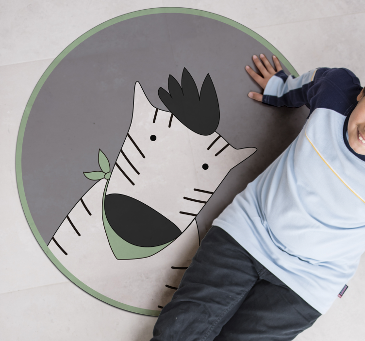 Alfombra de vinilo infantil cebra alegre - TenVinilo