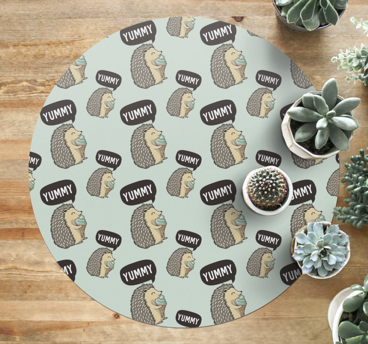 Alfombra de vinilo infantil delicia del erizo - TenVinilo