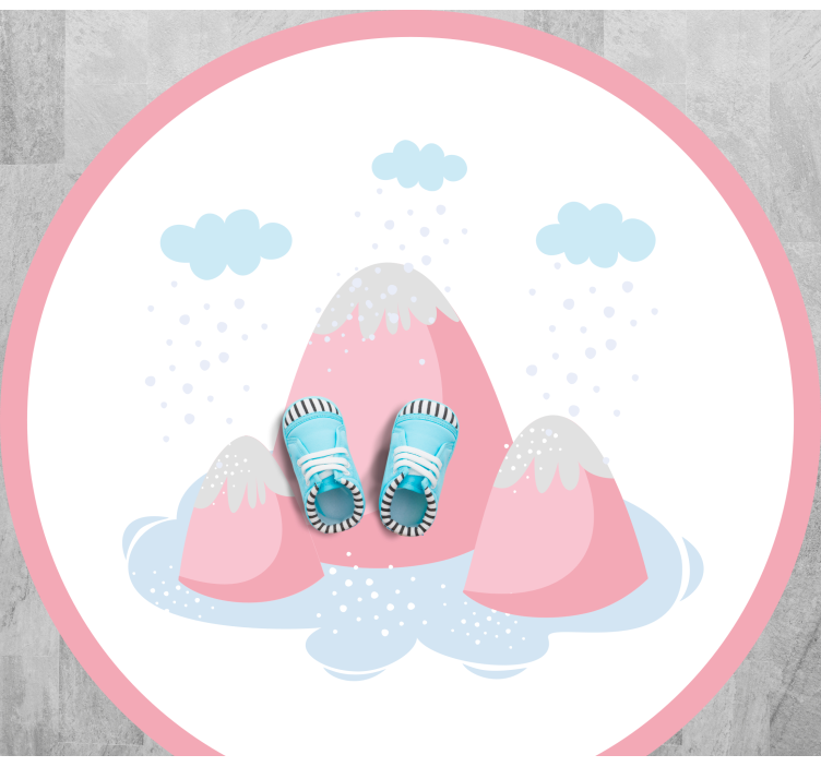 Alfombra de vinilo infantil escena de montaña nevada - TenVinilo