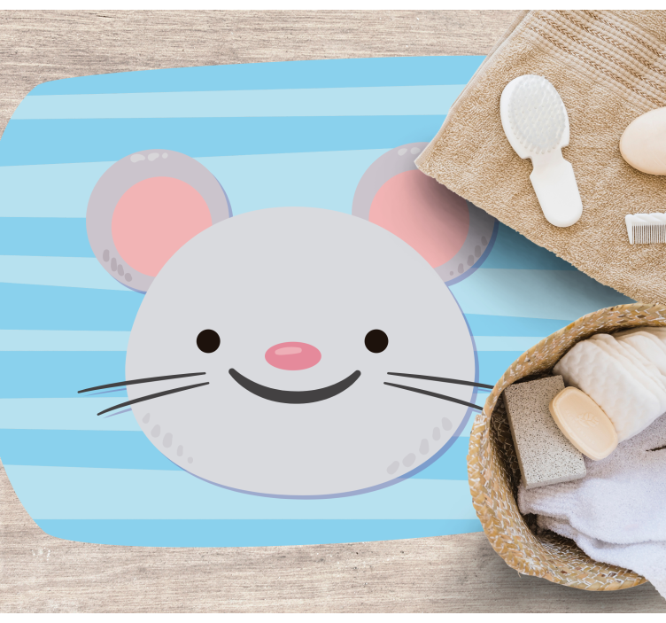 Alfombra de vinilo infantil linda cara de ratón - TenVinilo