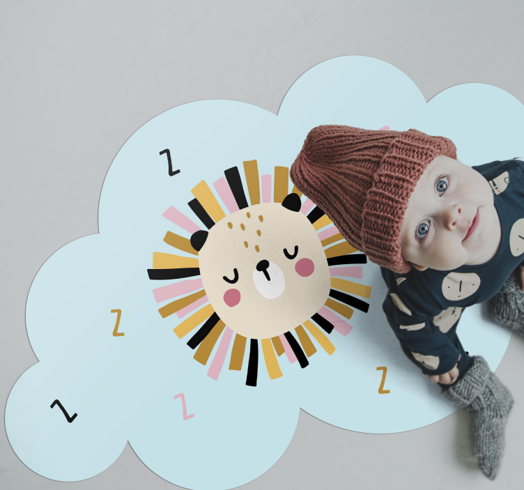 Alfombra de vinilo infantil nube de león soñoliento - TenVinilo