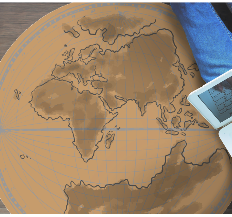 Alfombra de vinilo mapamundi contorno del mapa global - TenVinilo