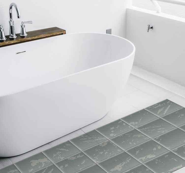 Alfombra vinílica moderna azulejos grises - TenVinilo