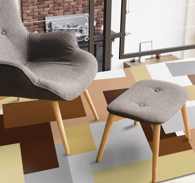 Alfombra vinílica nórdica Cuadrados beige nórdicos - TenVinilo