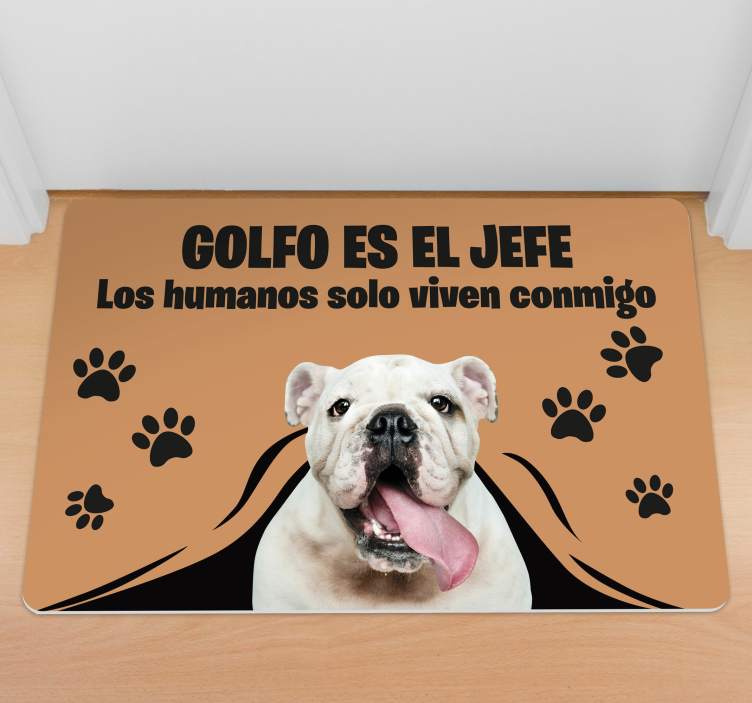 Alfombra vinilo recibidor foto personalizada de mascotaFoto perso - TenVinilo