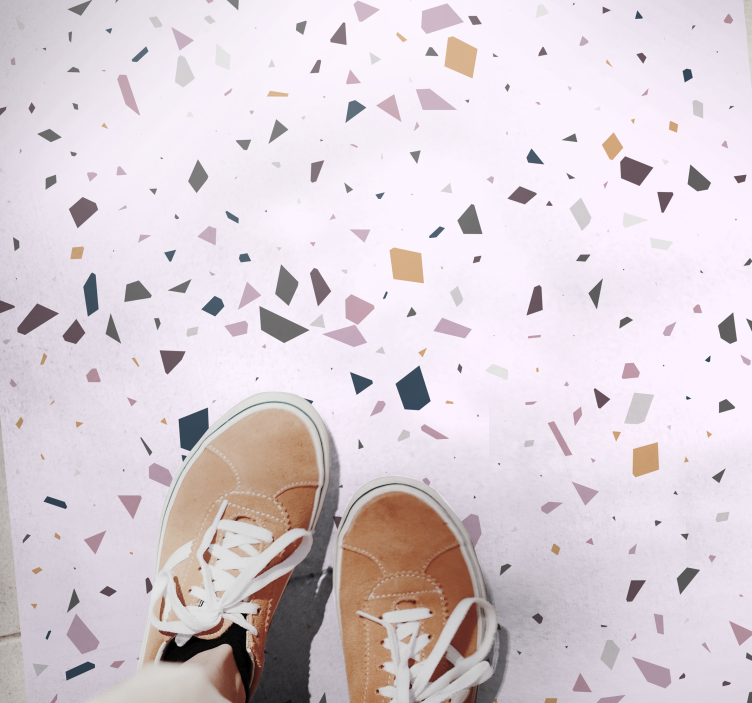 Alfombra vinilo cocina terrazo rosa clásico - TenVinilo