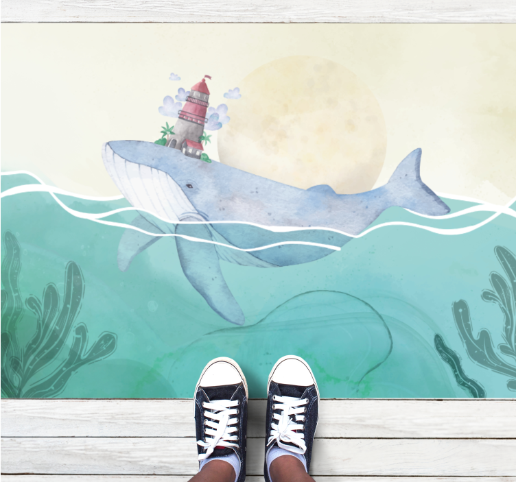 Alfombra de vinilo infantil vida marina caprichosa - TenVinilo