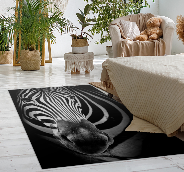 Alfombra vinílica animales estampado de rayas de cebra - TenVinilo