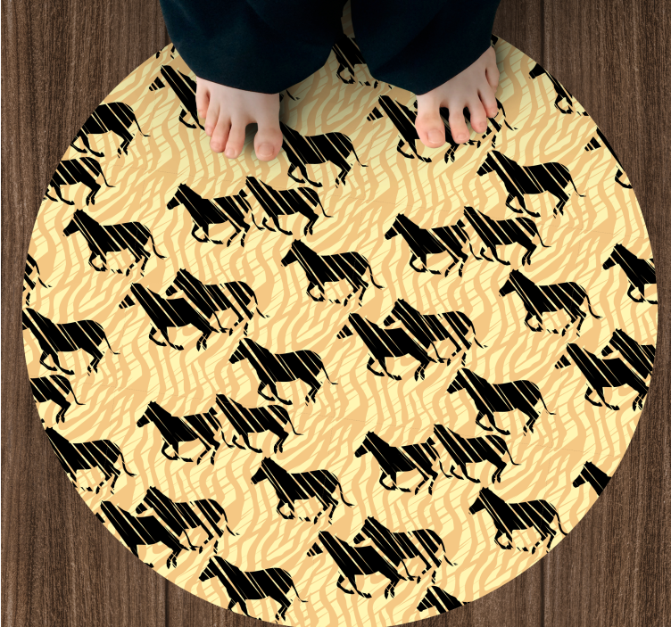 Alfombra vinílica animal print patrón de caballo elegante - TenVinilo