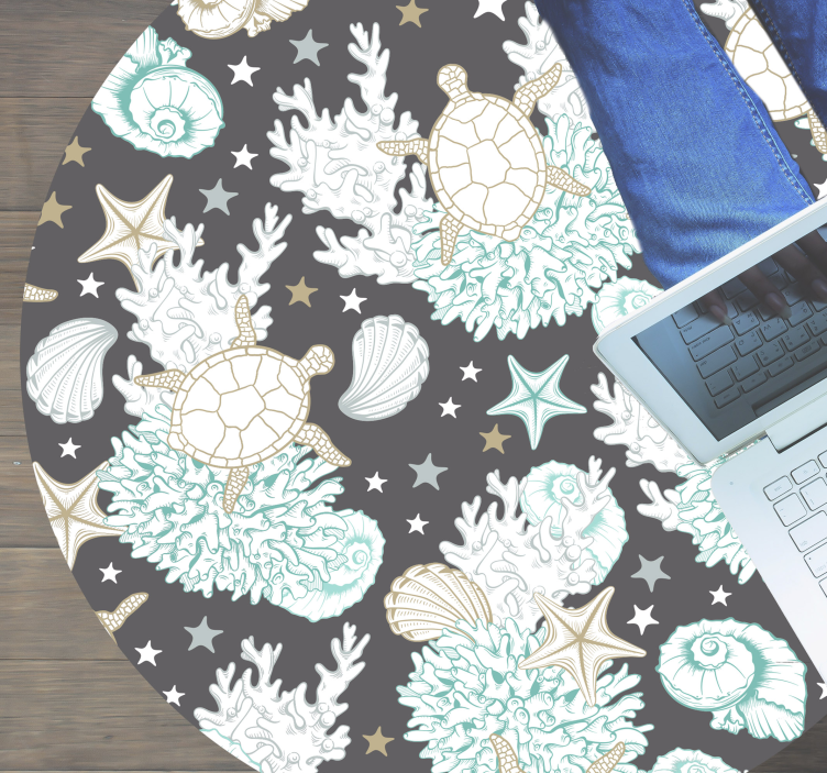 Alfombra vinílica animales motivo marino - TenVinilo