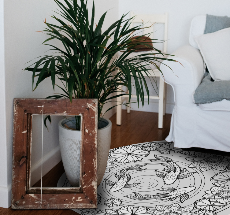 Alfombra vinílica animales serenidad del pez koi - TenVinilo