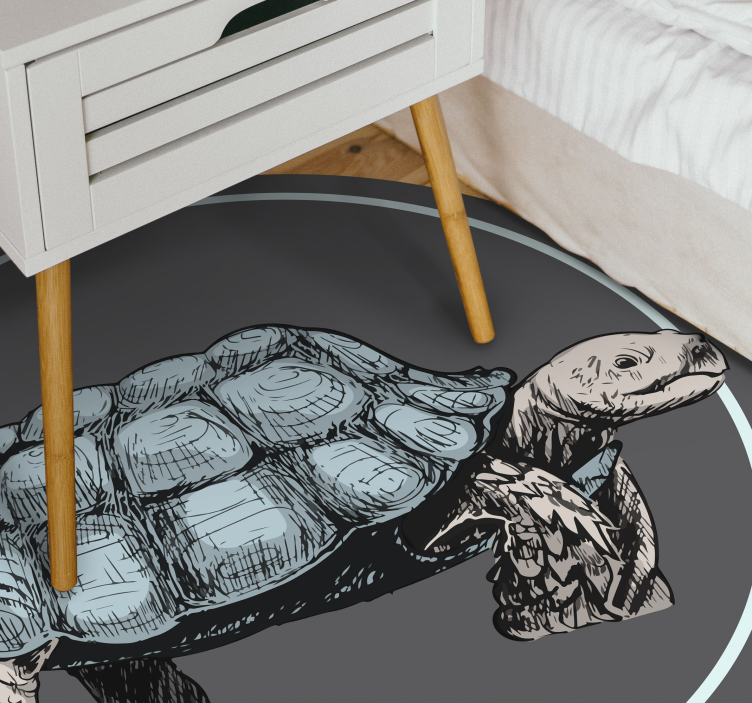Alfombra vinílica animales tortuga ilustrada - TenVinilo
