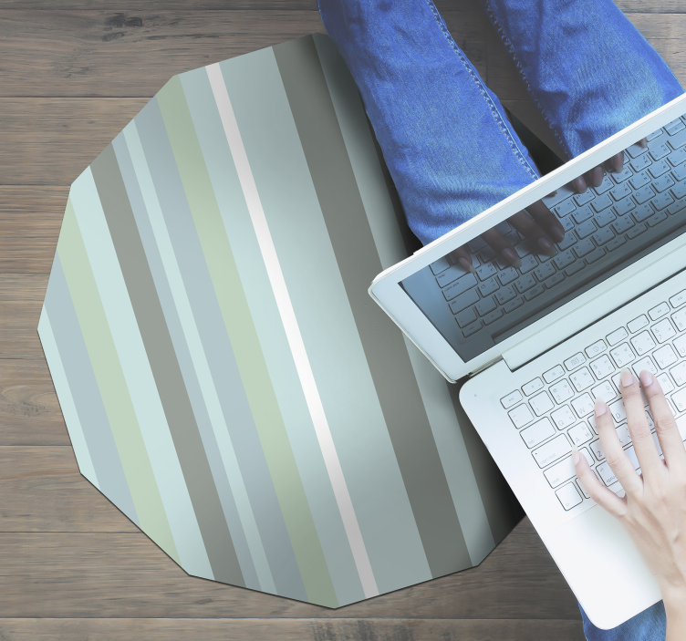 Alfombra vinílica azul nordico dodecágono - TenVinilo