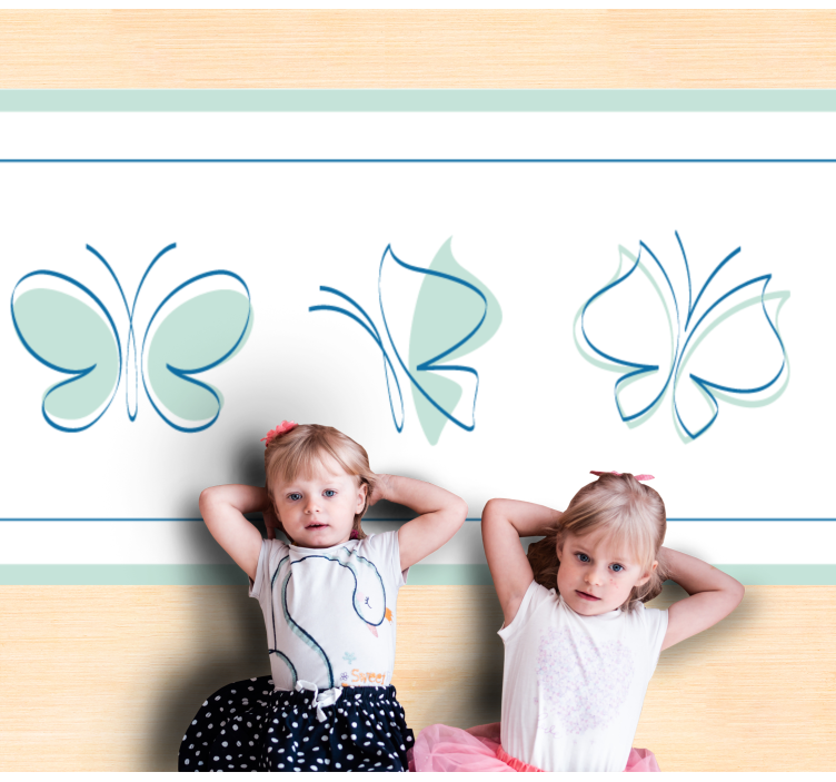 Alfombra vinílica animales motivo de trío de mariposas - TenVinilo