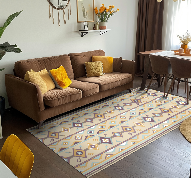 Alfombra vinílica beige bereber étnico - TenVinilo