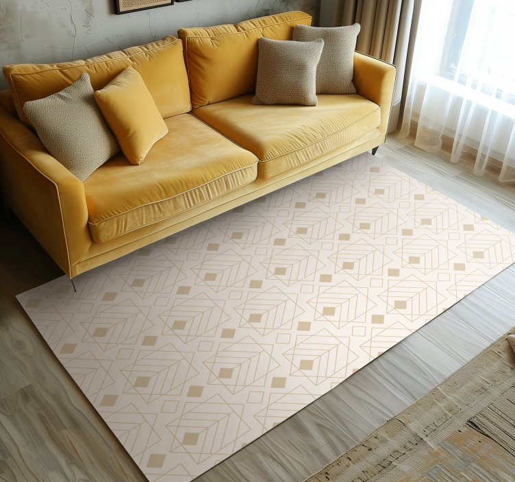 Alfombra vinílica beige patrón art déco - TenVinilo
